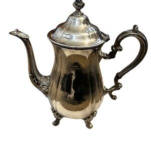Vintage Gorham Heritage Mostly Polished Silver Coffee & Tea Pot
